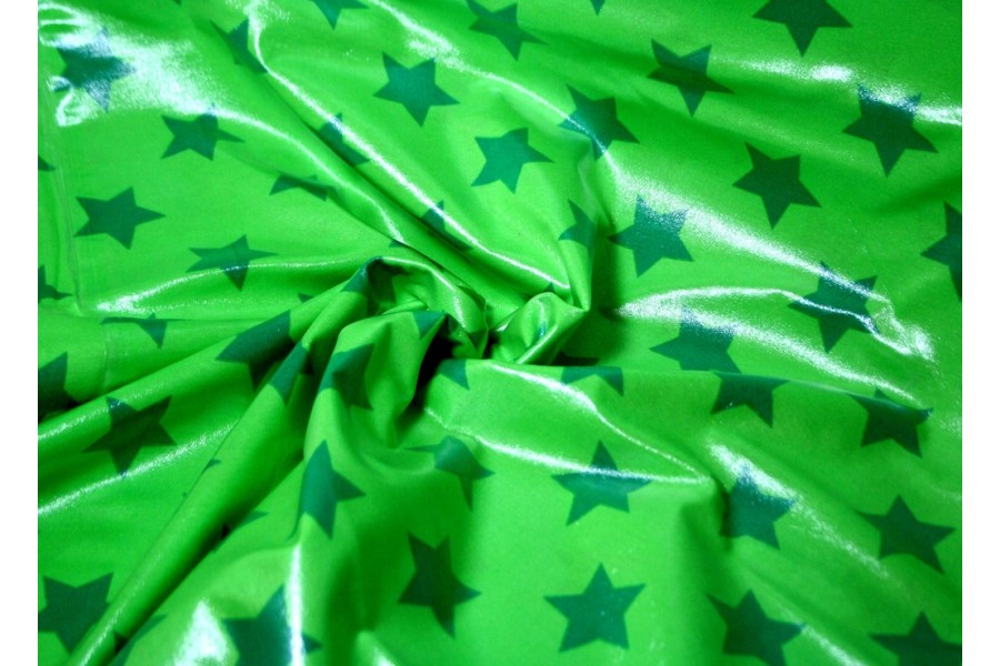 10cm Bio-Raincoat-Jersey  "Stars" apfelgrün   Lillestoff    (Grundpreis € 22,00/m)